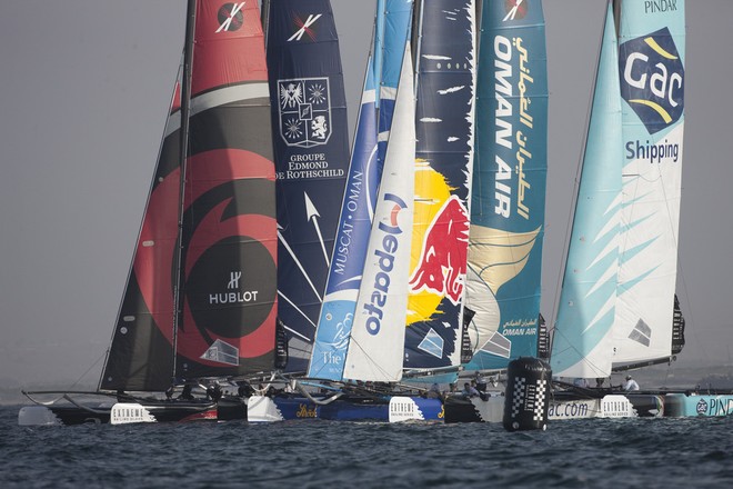 Act 1, Muscat - Day 1 - Fleet - Extreme Sailing Series 2012 © Lloyd Images http://lloydimagesgallery.photoshelter.com/